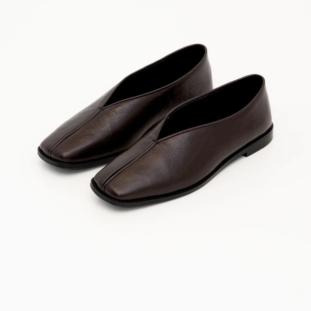 Women's Brown Leather Slip-On Flats